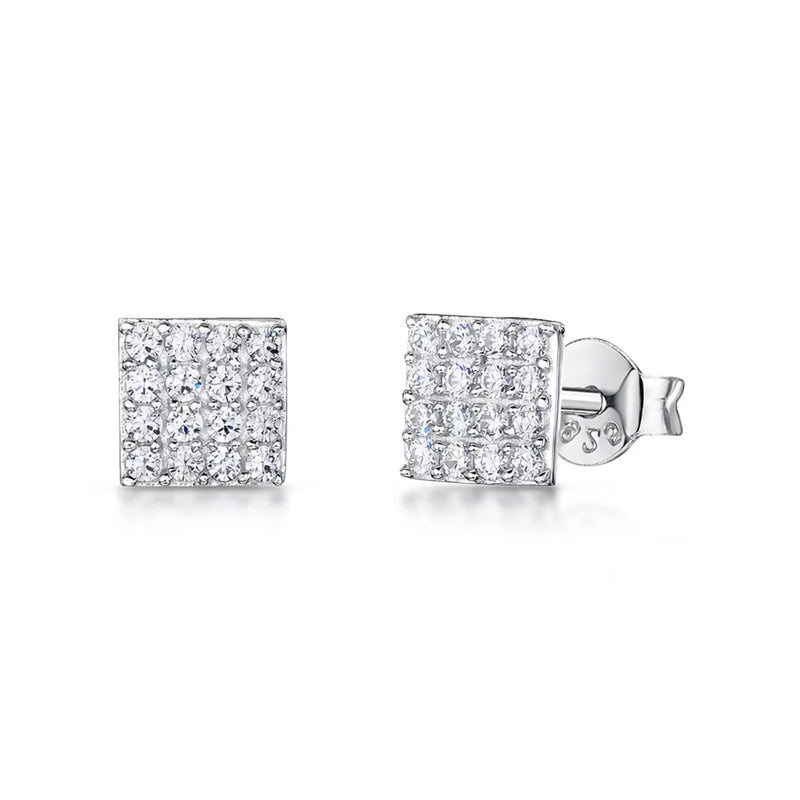 Jools by Jenny Brown square pavé set stud earrings (British brand)