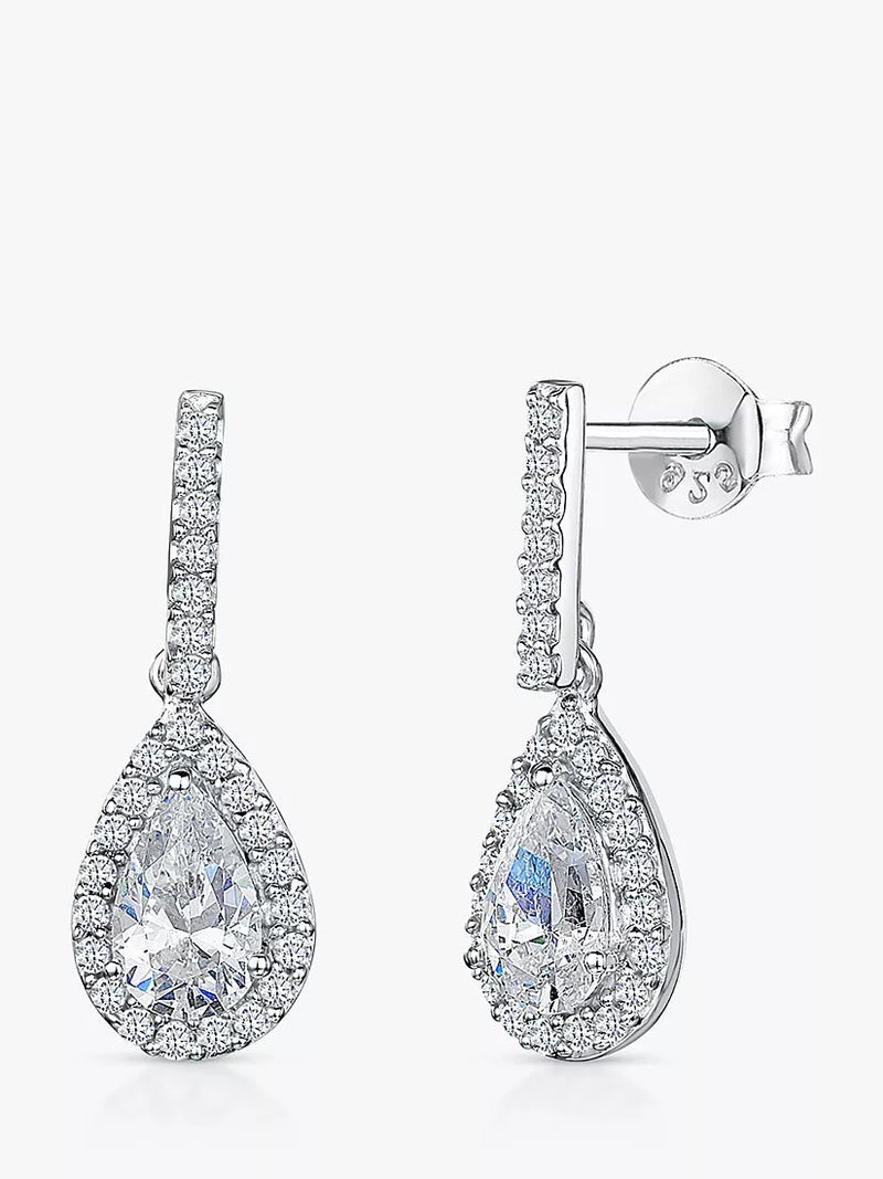 Jools by Jenny Brown Cubic Zirconia Halo Drop Earrings