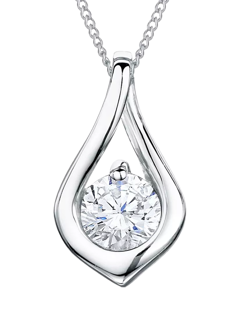 Jools by Jenny Brown silver cubic zirconia pendant, imported from the UK
