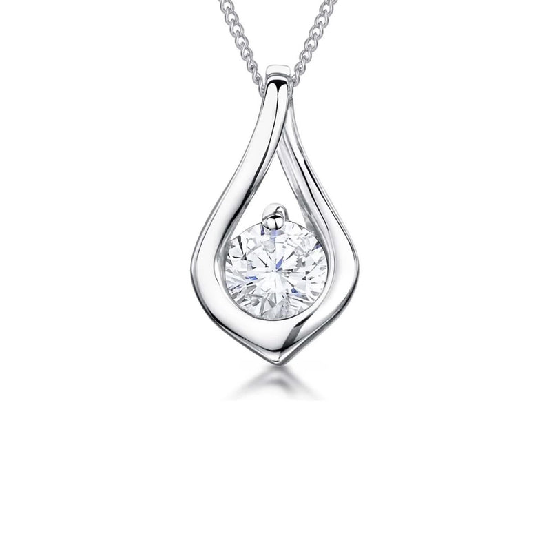 Jools by Jenny Brown silver cubic zirconia pendant, imported from the UK