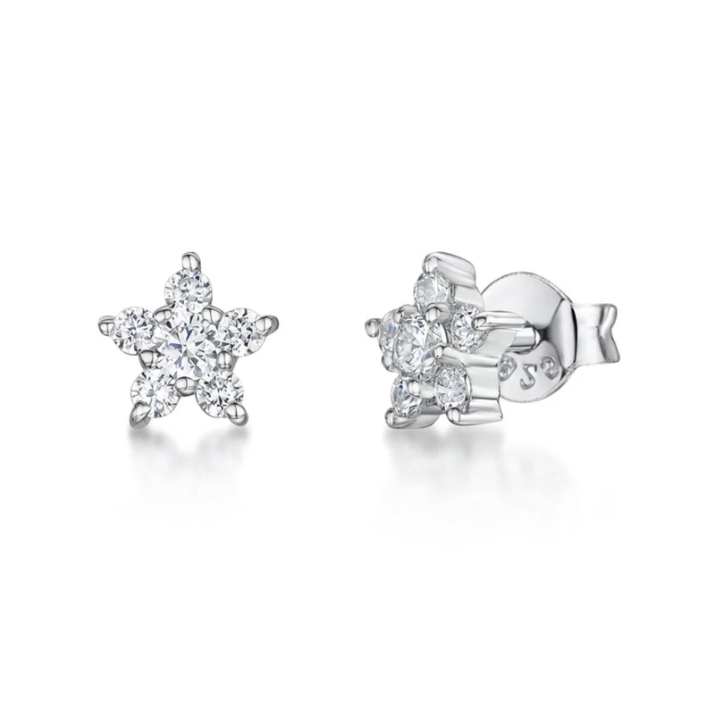 Jools by Jenny Brown cubic zirconia star stud earrings small (British brand)