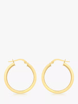 John Lewis IBB 9ct Yellow Gold Creole Lever Hoop Earrings- Buy online at McGrocer