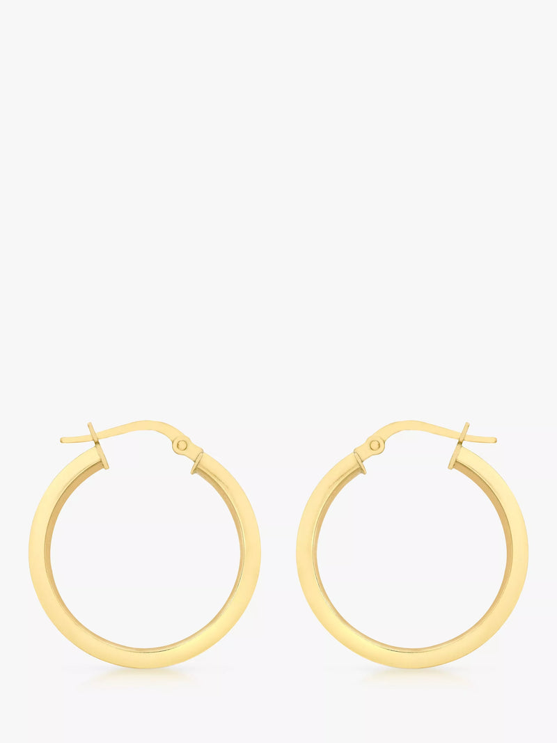 IBB 9ct yellow gold lever hoop earrings, imported from the UK
