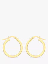 John Lewis IBB 9ct Yellow Gold Creole Hoop Medium Earrings- Buy online at McGrocer