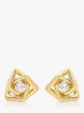 IBB yellow gold cubic zirconia stud earrings (British brand)