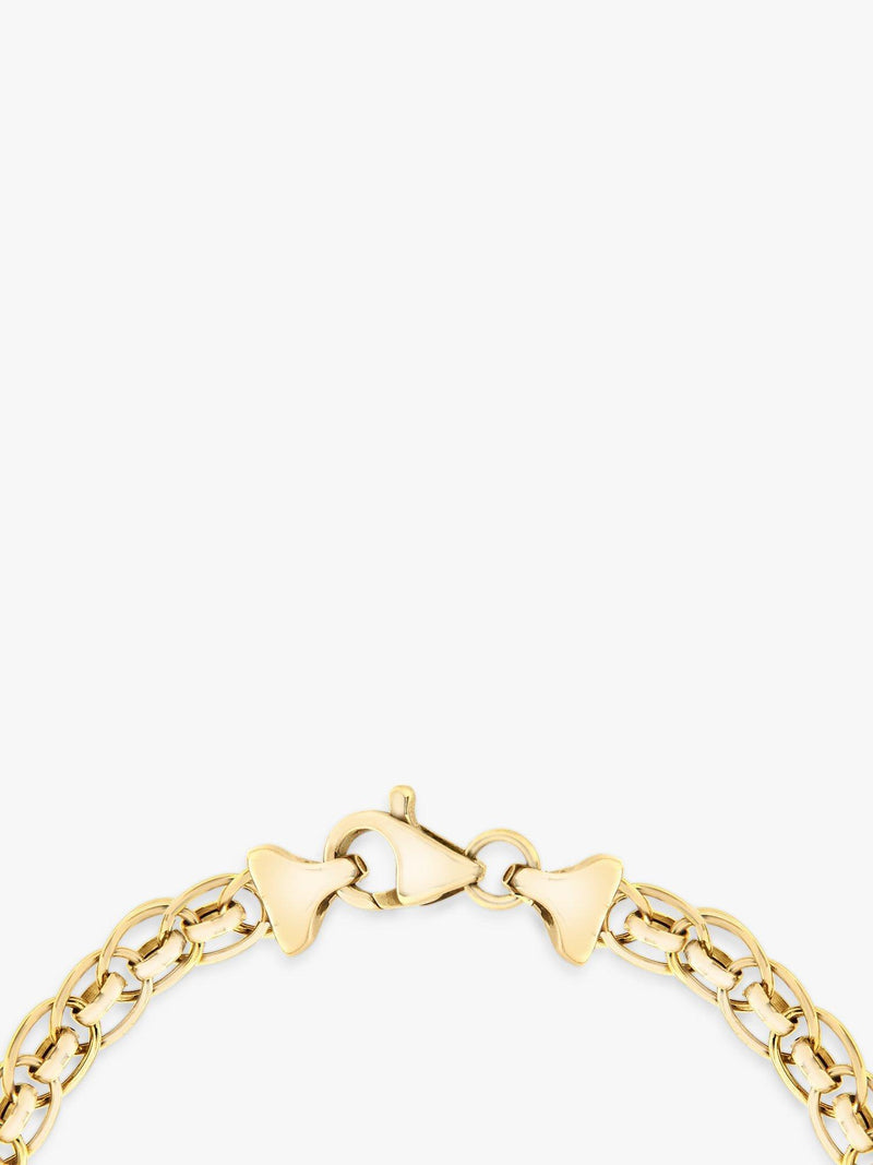 IBB 9ct yellow gold rollerball bracelet 19cm, UK version