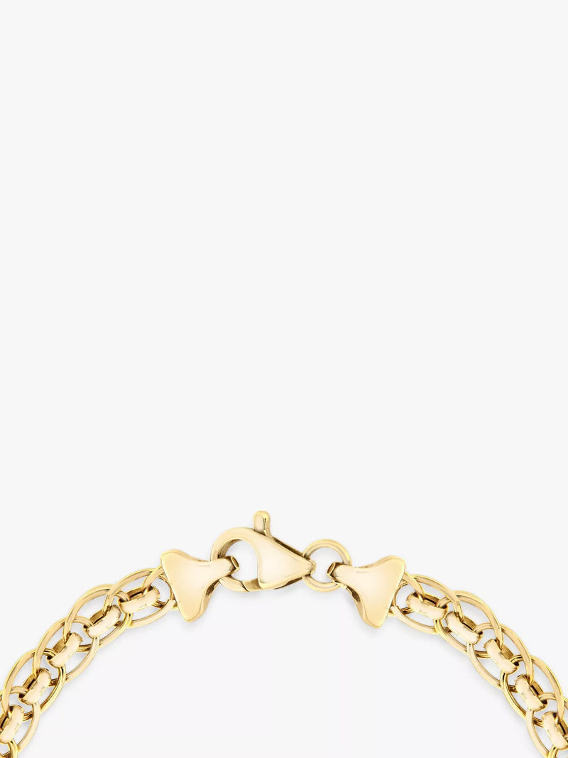 IBB 9ct yellow gold rollerball bracelet 19cm, UK version