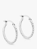 IBB 9ct white gold diamond cut creole hoop earrings, imported from the UK