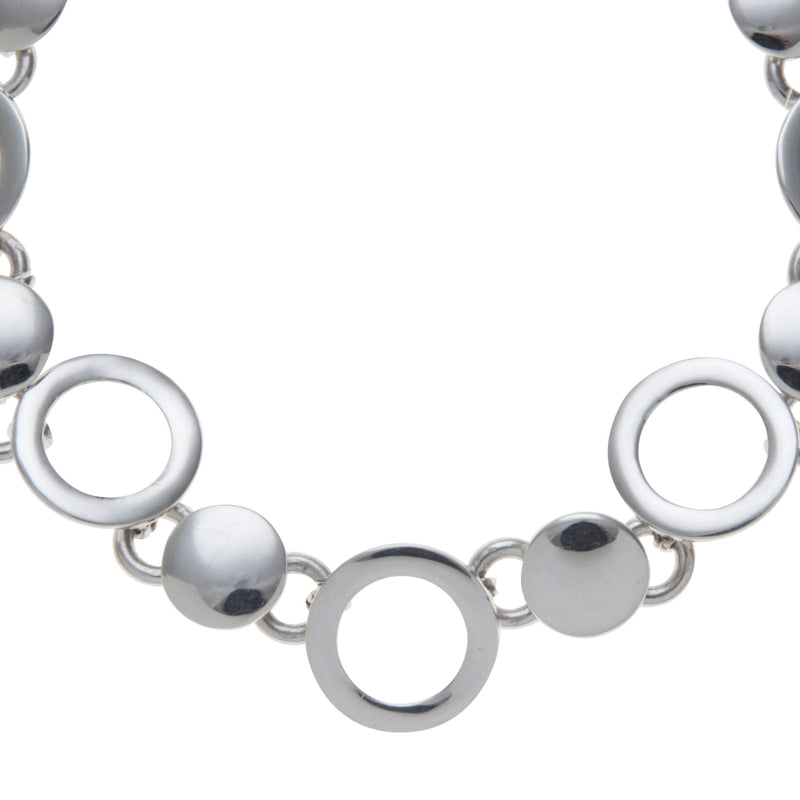 Andea sterling silver discs and circles bracelet 19cm (British brand)