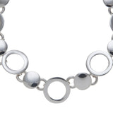 Andea sterling silver discs and circles bracelet 19cm (British brand)