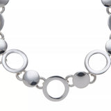 Andea sterling silver discs and circles bracelet 19cm (British brand)