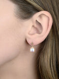 E.W Adams 9ct Gold Freshwater Pearl Drop Earrings
