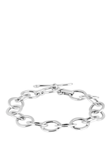 John Lewis Andea Sterling Silver Oval Textured Chain Bracelet 19cm- Buy online at McGrocer