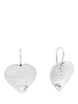 John Lewis Andea Sterling Silver Textured Heart Drop Earrings- Buy online at McGrocer