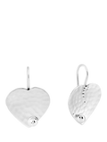 Andea sterling silver textured heart drop earrings, imported from the UK