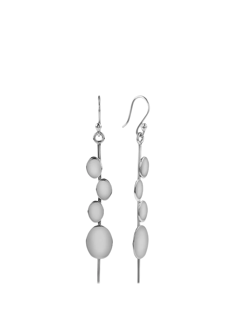 Andea art deco sterling silver drop earrings 7cm (British brand)