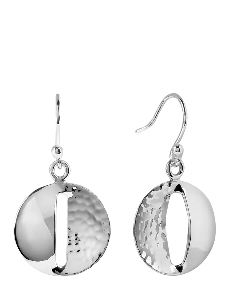 Andea sterling silver drop earrings smooth and textured 3cm, imported from the UK
