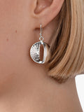 Andea sterling silver drop earrings smooth and textured 3cm, imported from the UK