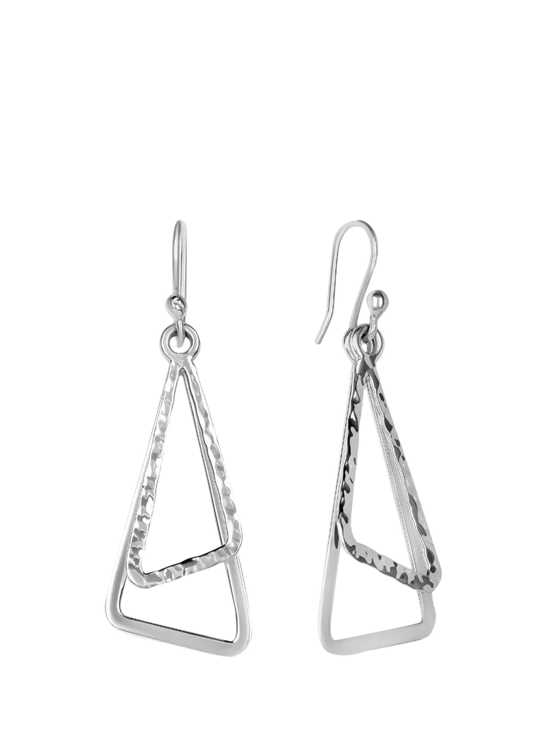 Andea sterling silver double triangle drop earrings - British product