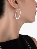 Andea silver long oval stud earrings 5cm, UK version