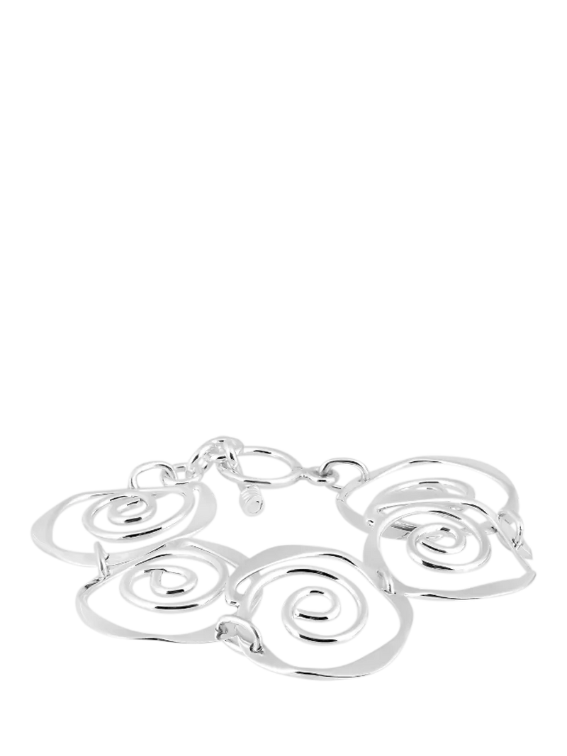 Andea sterling silver sculptured spirals bracelet 19cm, imported from the UK