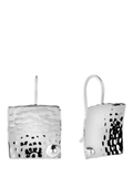 Andea sterling silver textured square drop earrings 3cm - British product