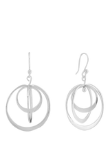 John Lewis Andea Sterling Silver Spinning Hoop Drop Earrings, Silver- Buy online at McGrocer