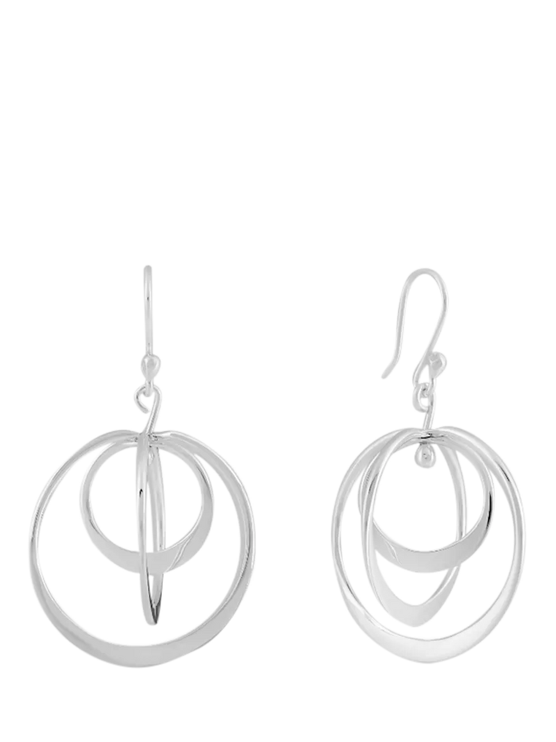 Andea sterling silver spinning hoop drop earrings (British brand)
