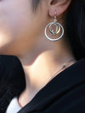 Andea sterling silver spinning hoop drop earrings (British brand)