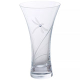 Dartington small crystal glass vase with dragonfly design - British product