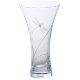 Dartington small crystal glass vase with dragonfly design - British product