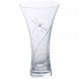 Dartington small crystal glass vase with dragonfly design - British product