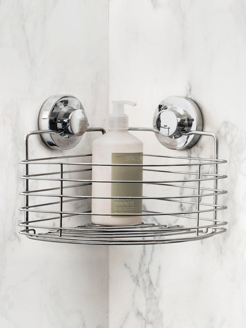 BlissHome corner suction shower basket chrome - British brand