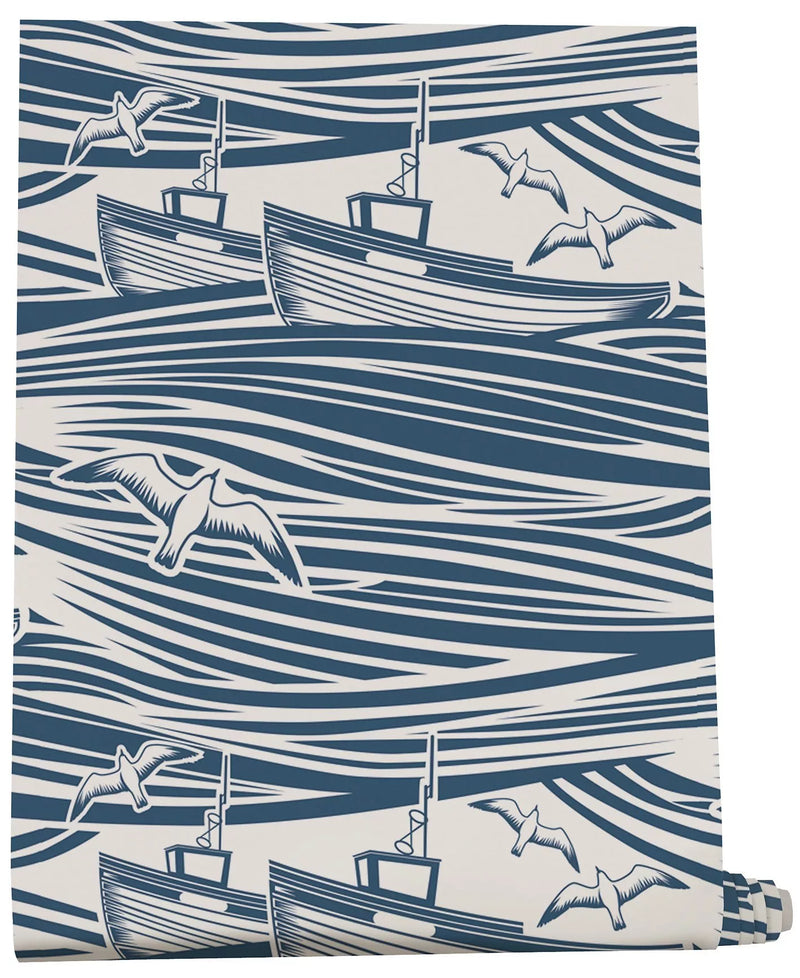 Mini Moderns Whitby wallpaper coastal design 10m by 52cm, UK version