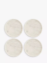 John Lewis John Lewis Round Marble Coasters Set of 4 White- Buy online at McGrocer