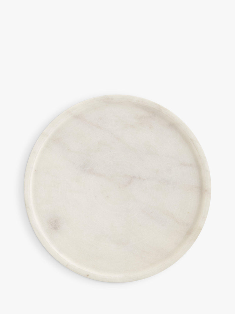 John Lewis round marble coasters set of 4 white (British brand)