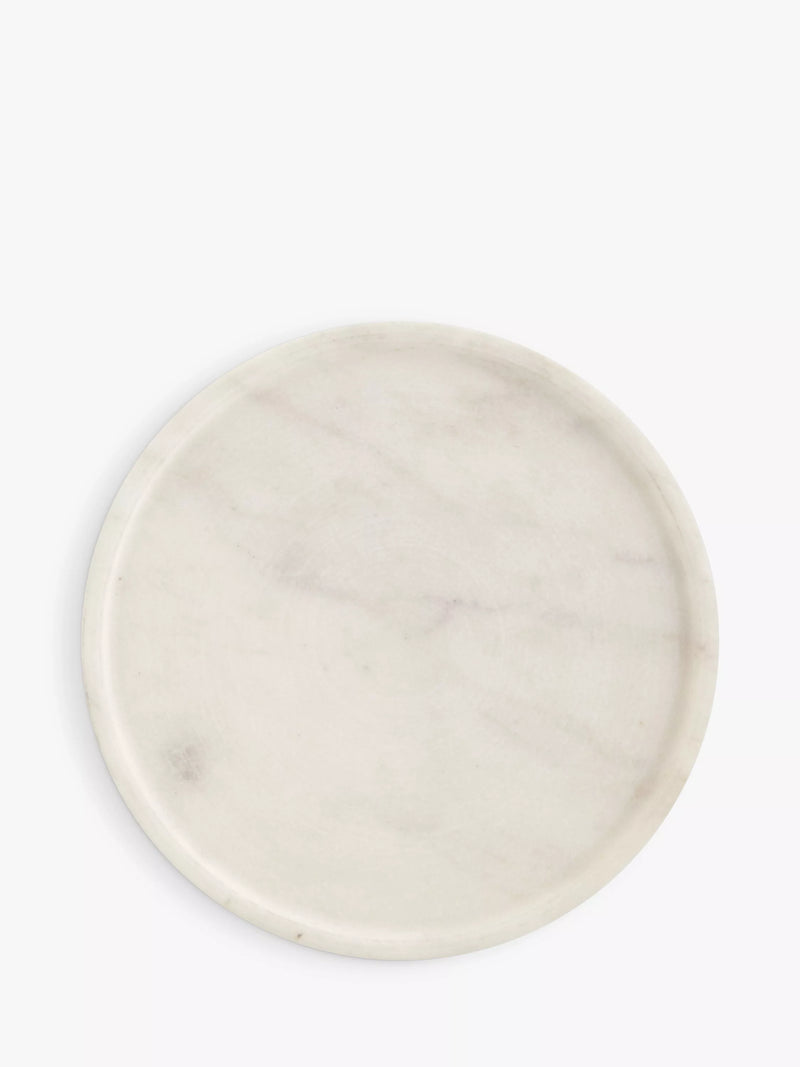 John Lewis round marble coasters set of 4 white (British brand)
