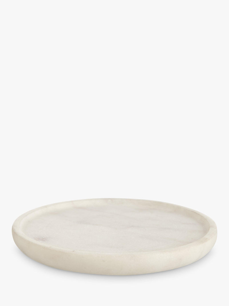John Lewis round marble coasters set of 4 white (British brand)