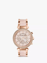 John Lewis Michael Kors MK5896 Women's Parker Chronograph Watch, Multi/Blush, 39mm- Buy online at McGrocer