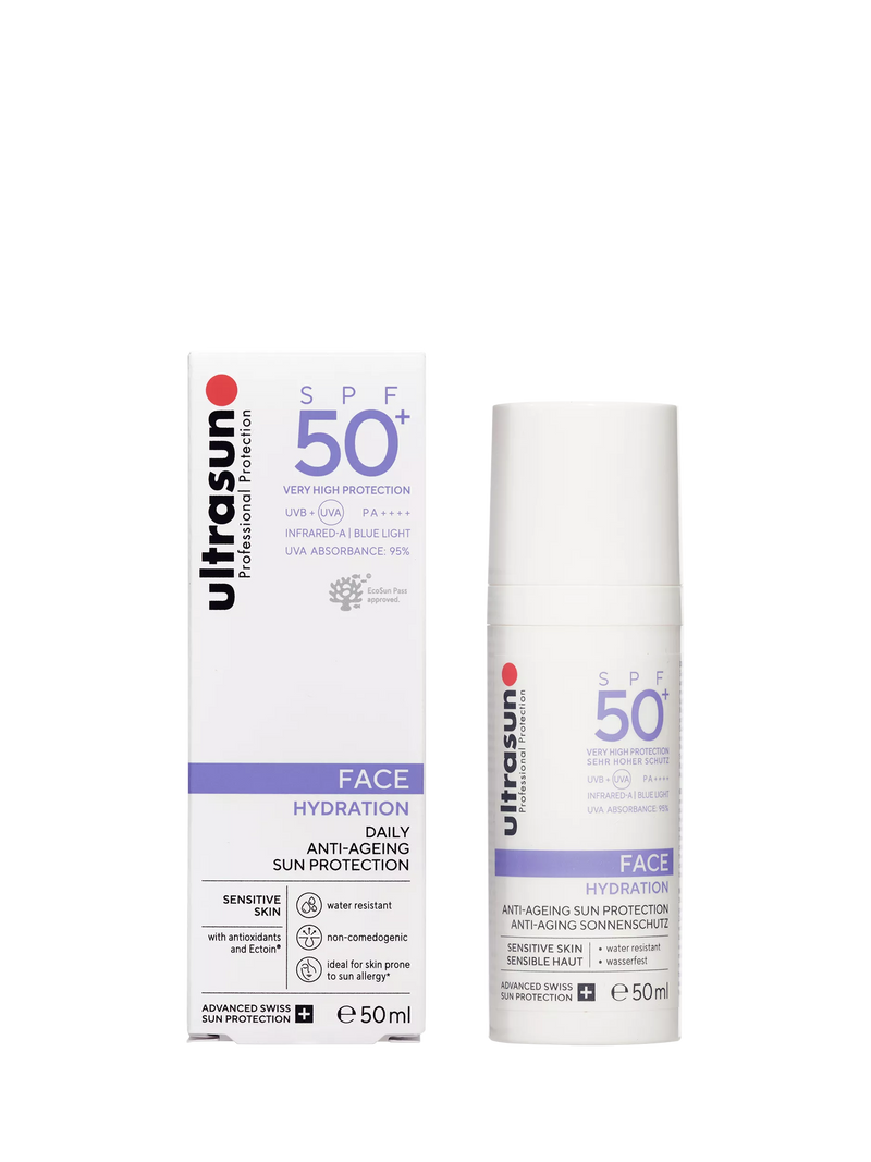 Ultrasun SPF 50+ Anti-Ageing Ultra Sensitive Facial Sun Cream 50ml (British brand)