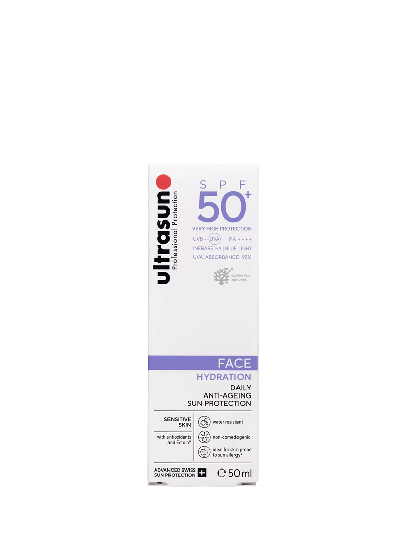 Ultrasun SPF 50+ Anti-Ageing Ultra Sensitive Facial Sun Cream 50ml (British brand)