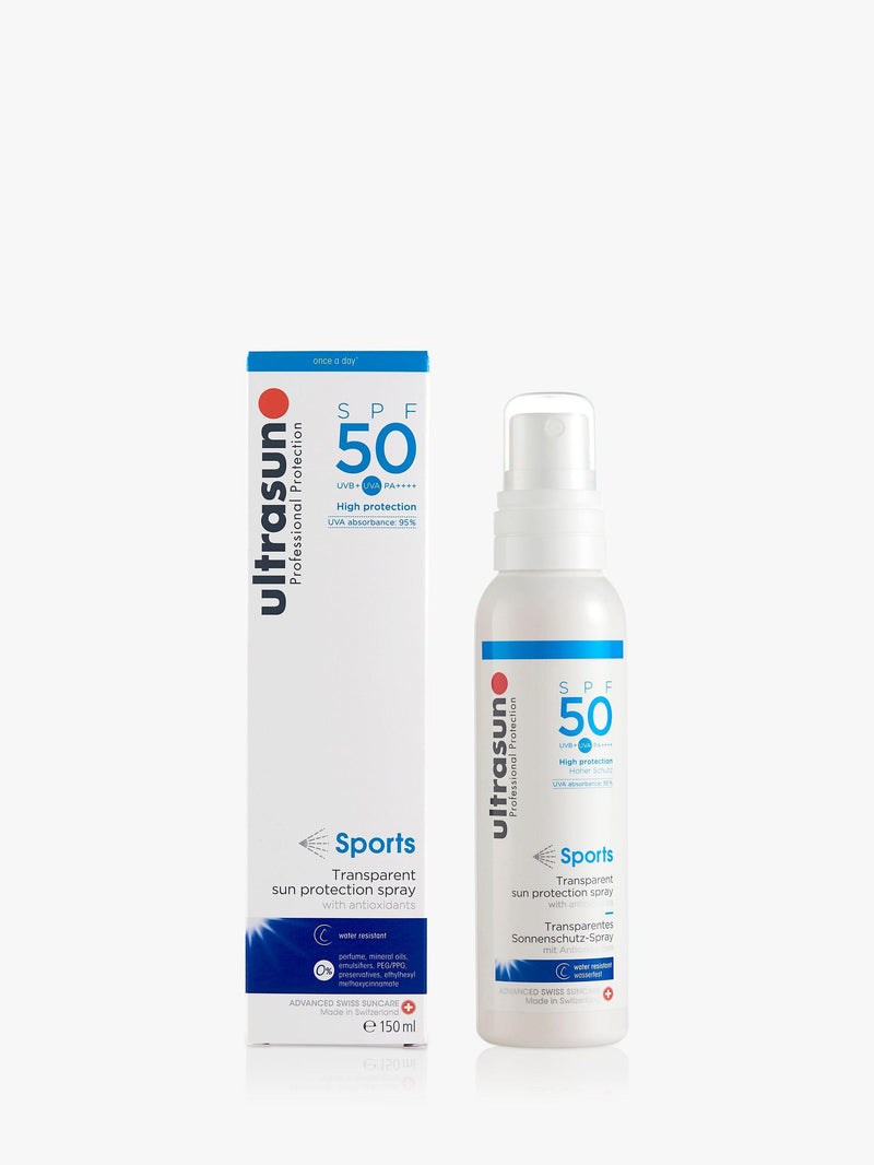 Ultrasun SPF 50 Sports Transparent sun protection spray 150ml (British brand)
