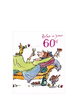 John Lewis Woodmansterne Relaxing Lady 60th Birthday Card- Buy online at McGrocer