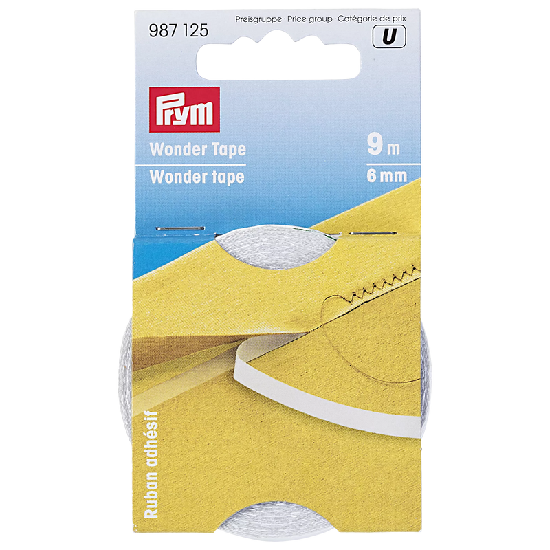Prym Wonder Tape 6mm x 9m dressmaking tape, imported from the UK