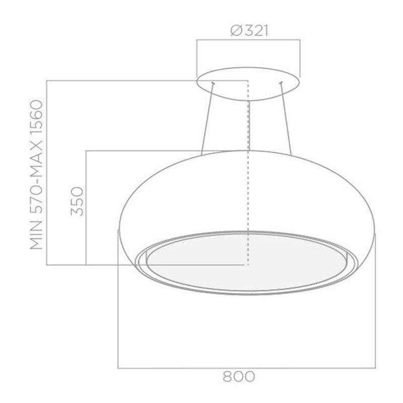 Elica Pearl white island cooker hood remote control, UK version