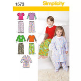 John Lewis Simplicity Children's Dressmaking Sewing Pattern Leaflet 1573 for Robe, Pants, Knit Tops Sizes 4-8- Buy online at McGrocer