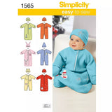 John Lewis Simplicity Children Dressmaking Leaflet 1565 A Sewing Pattern for Bunting Romper and Hat (Sizes XS-S)- Buy online at McGrocer