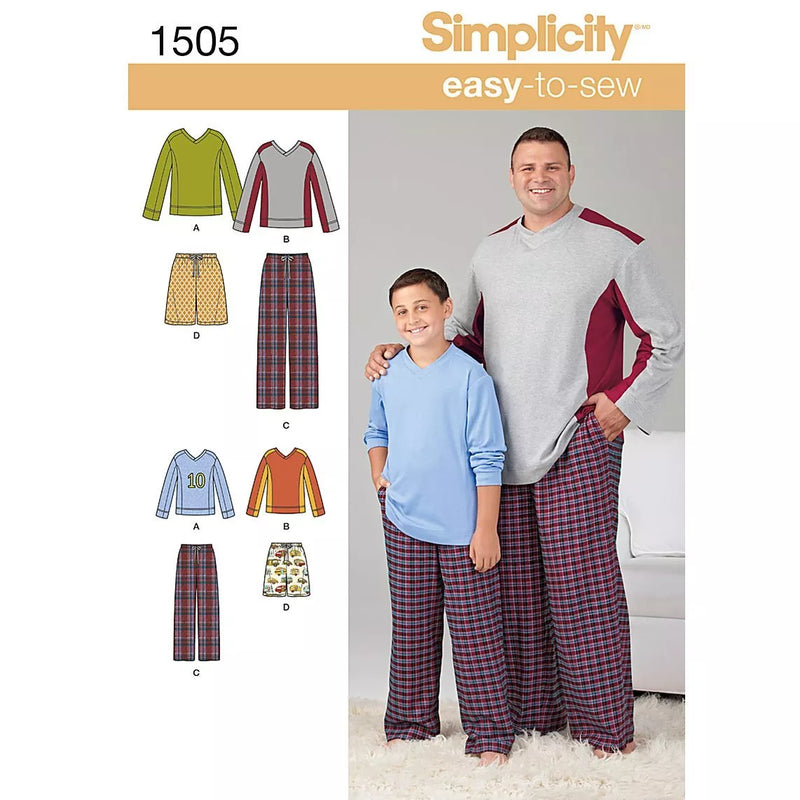 Simplicity loungewear sewing pattern for men and boys, UK version