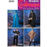 John Lewis Simplicity Costume Dressmaking Leaflet 5840 Unisex Hooded Capes and Men's Fantasy Costumes Sizes XS to XL- Buy online at McGrocer