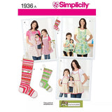 John Lewis Simplicity Women's and Children's Aprons and Christmas Stockings Sewing Pattern 1936- Buy online at McGrocer